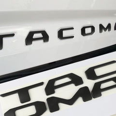 Generic matte black letters front view showing crisp 3D profile and improved truck style