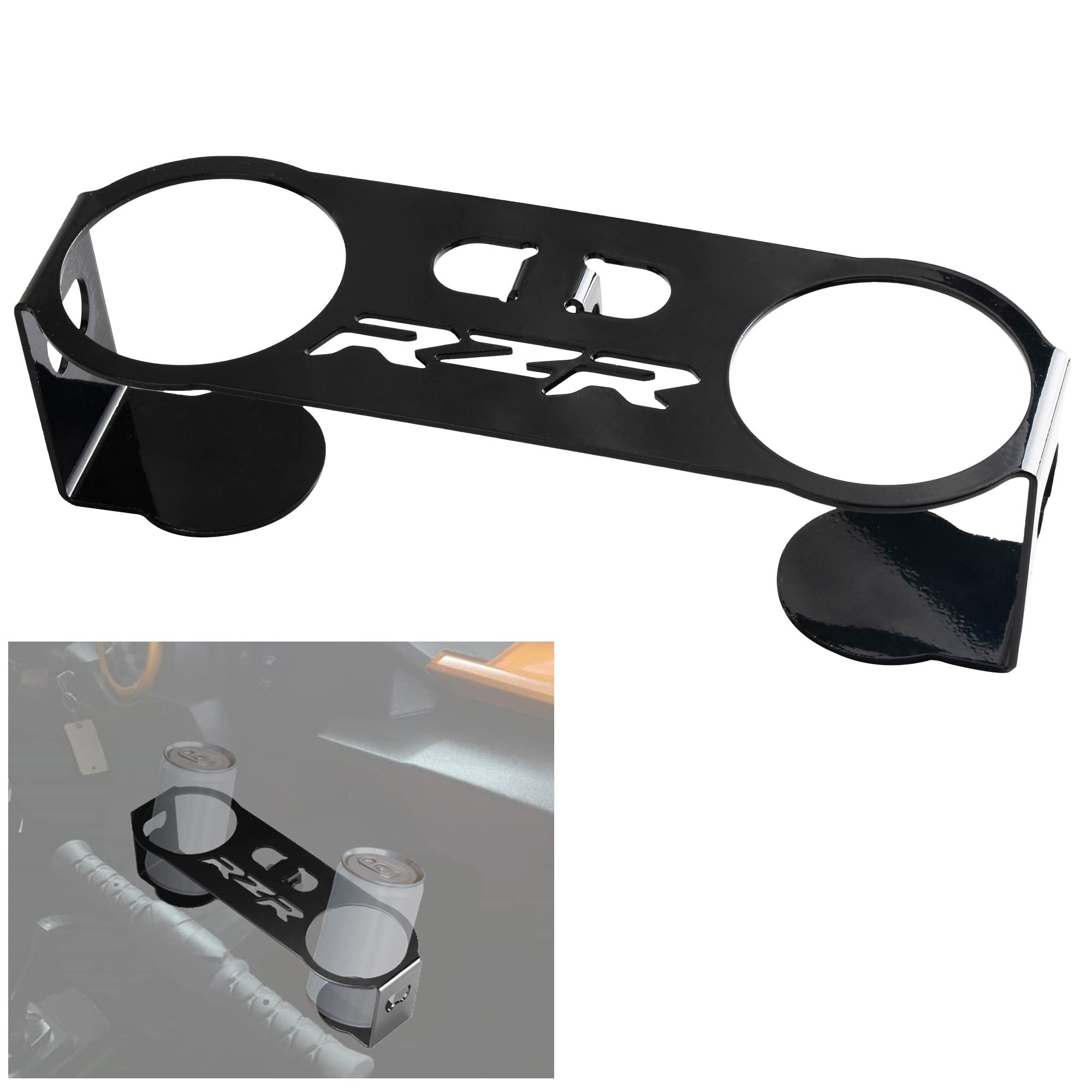 Generic garb bar cup holder close-up of steel finish, Generic benefit: corrosion resistant surface