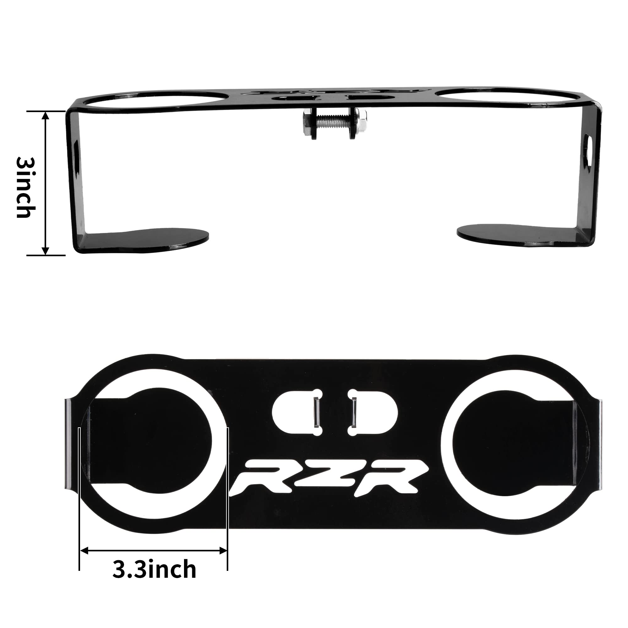 Generic garb bar cup holder mounted on Polaris RZR passenger bar, Generic benefit: easy access while riding
