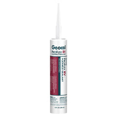 Geocel Pro Flex RV cartridge front view shows product and durable black seal benefits