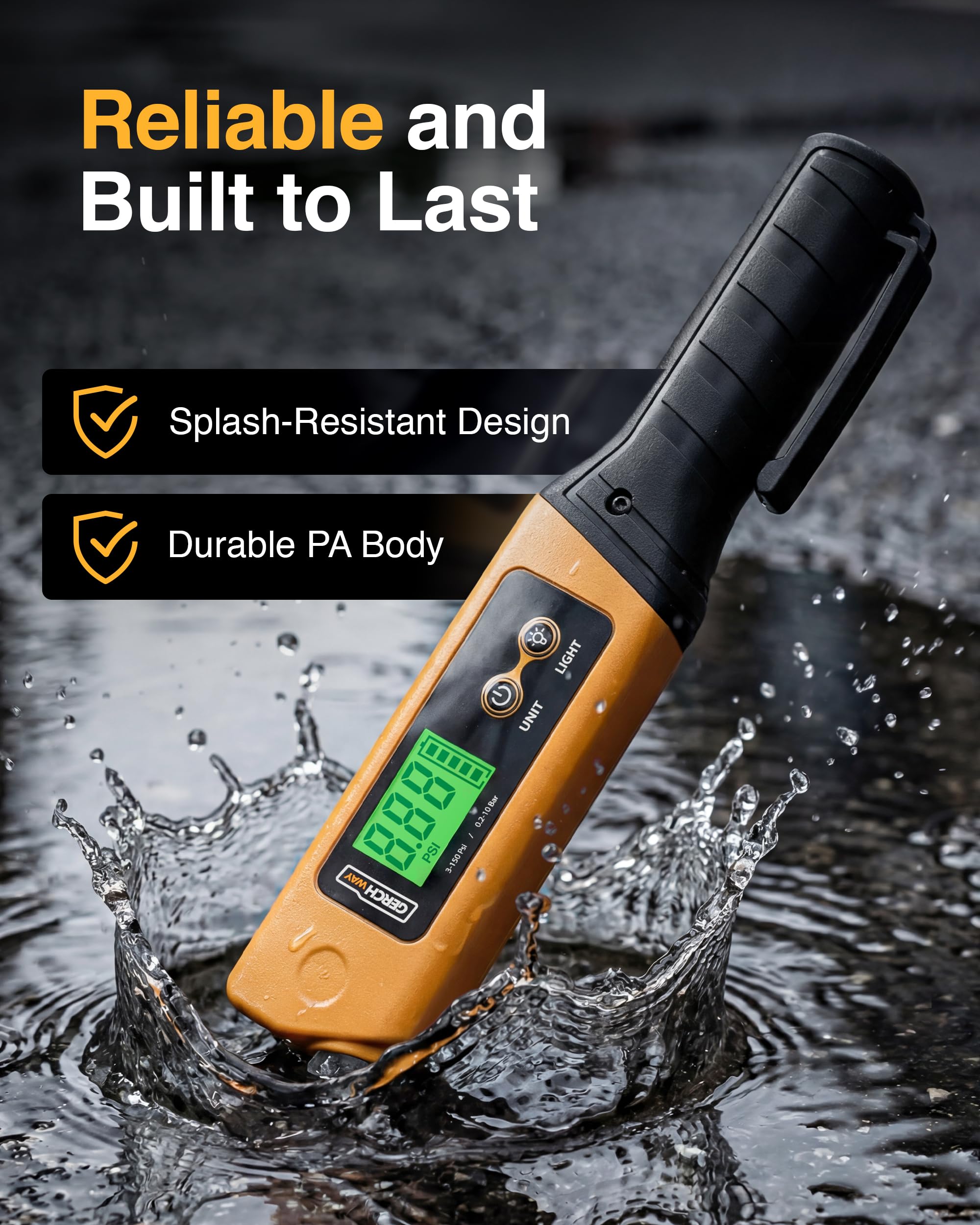GERCHWAY closeup of digital display with accurate reading and easy visibility