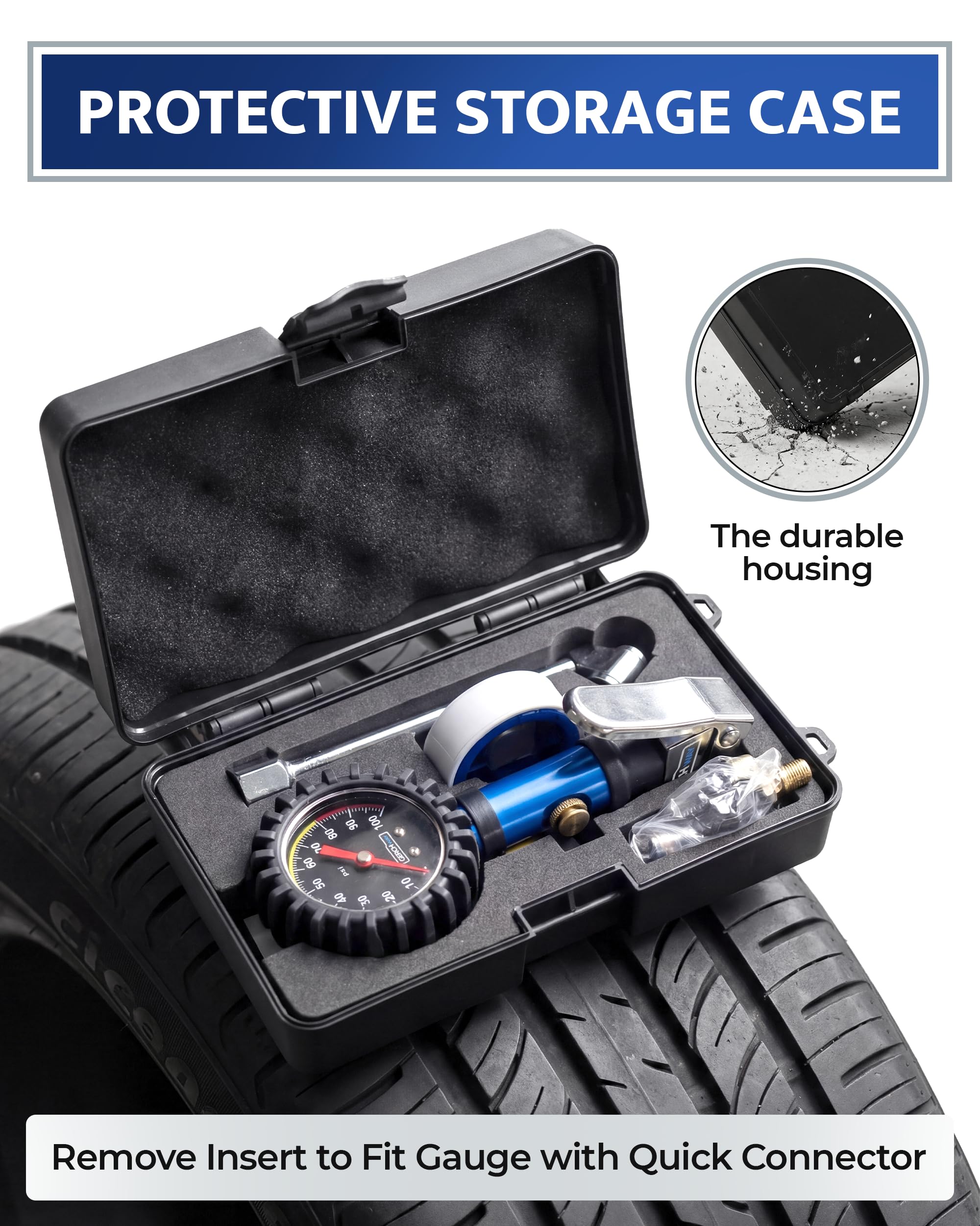 GERCHWAY inflator in use on car tire delivering precise inflation control