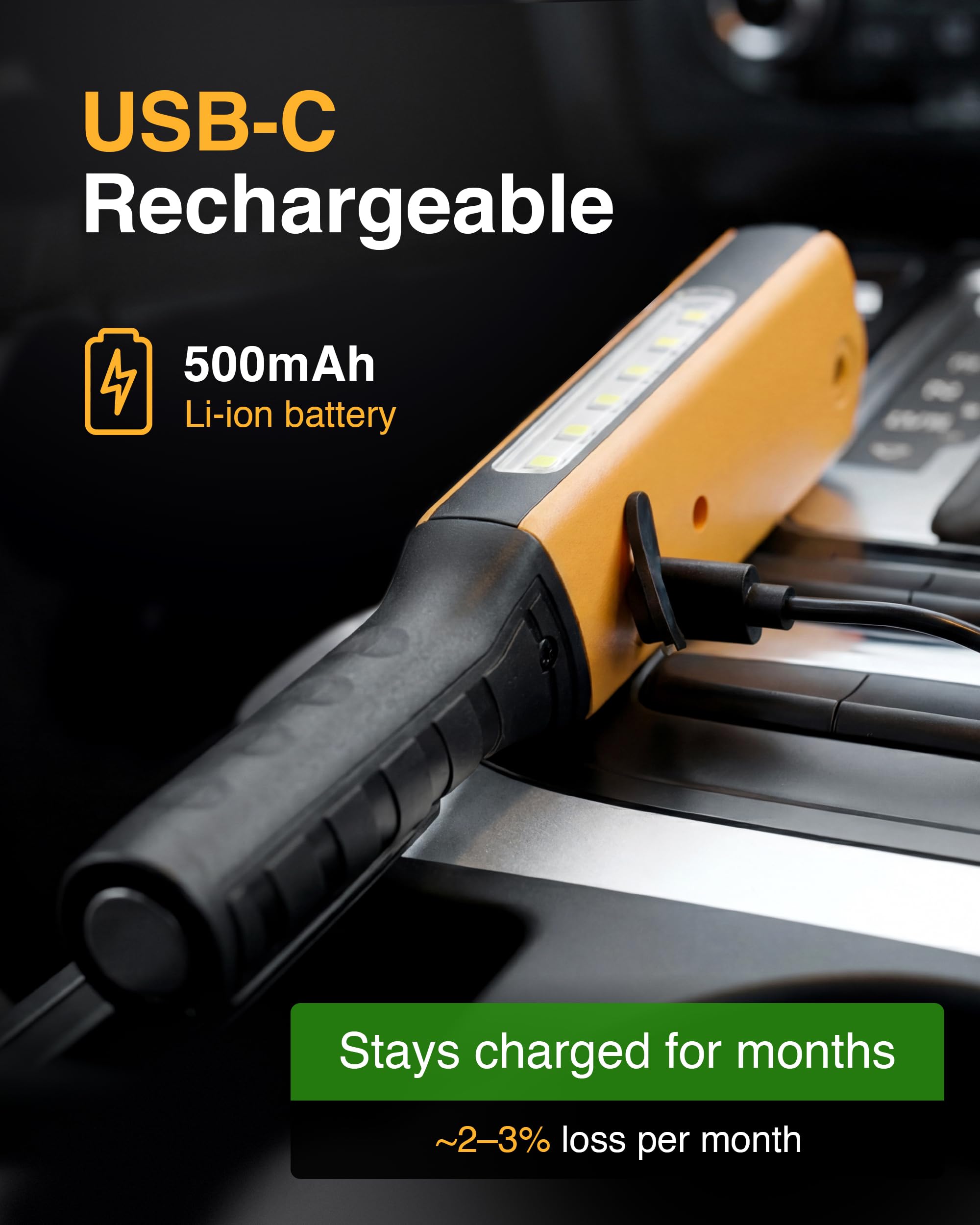 GERCHWAY USB‑C charging port image highlighting fast rechargeable battery convenience