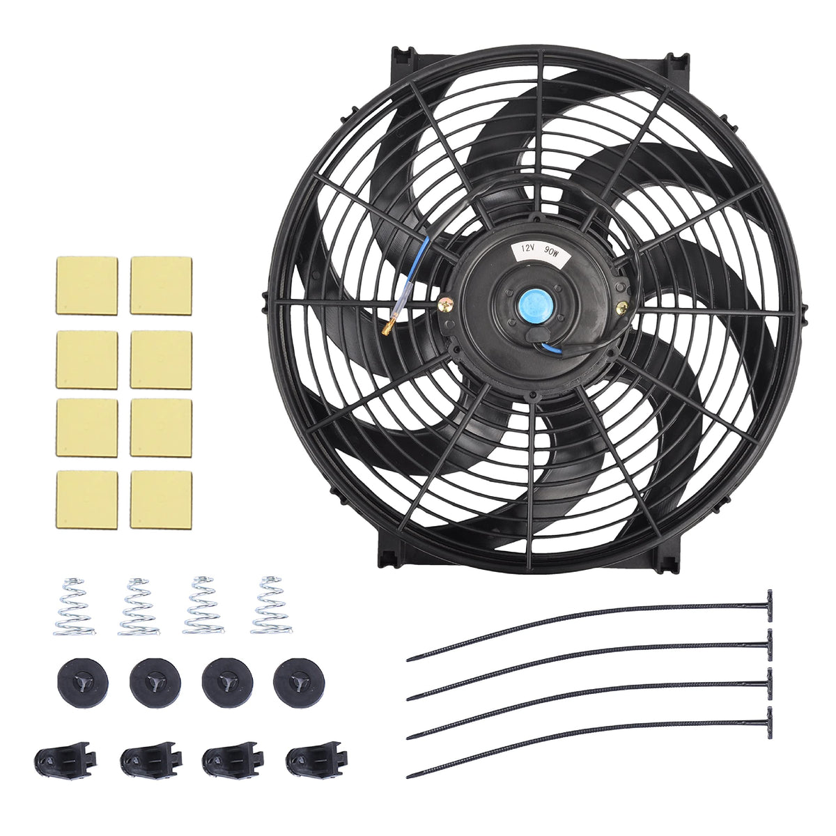 GESEXI front view of 14 inch slim fan showing compact profile and streamlined cooling