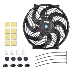 GESEXI front view of 14 inch slim fan showing compact profile and streamlined cooling