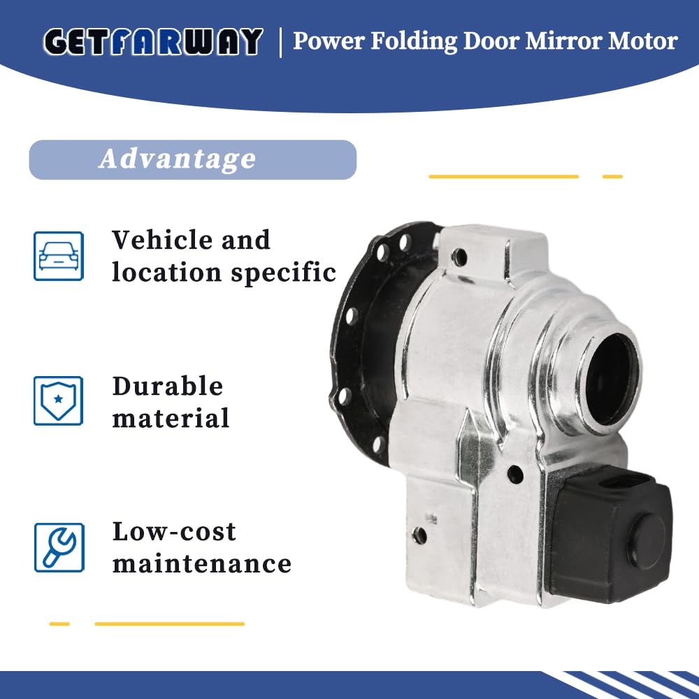 Getfarway motor installed on SUV mirror folded to show convenience and safety benefit