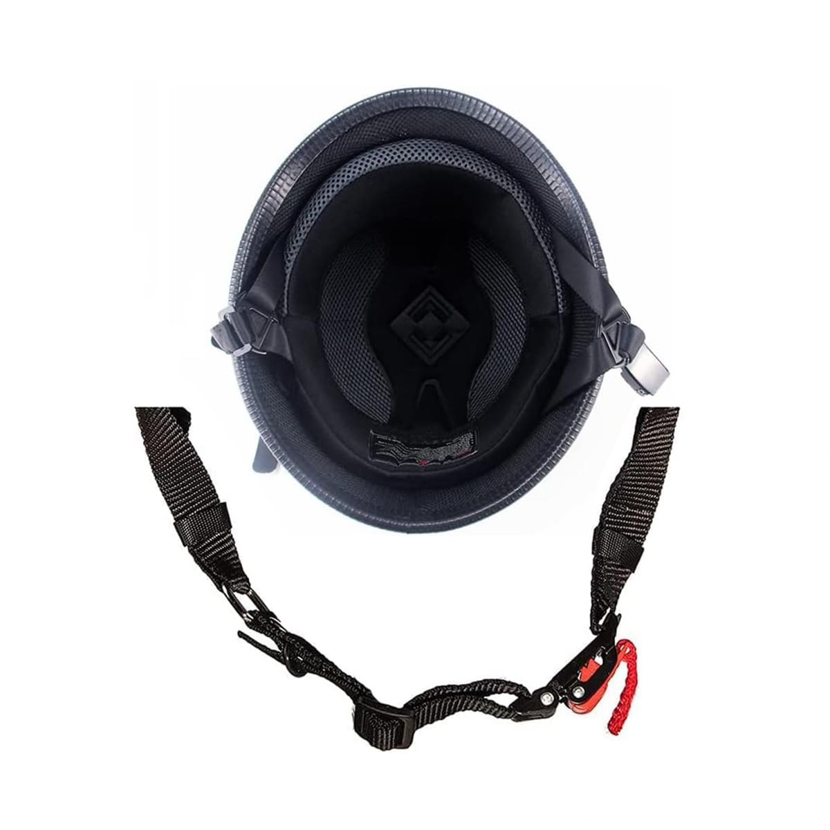 GFUERUFQ helmet side profile highlighting vintage shape and DOT compliance