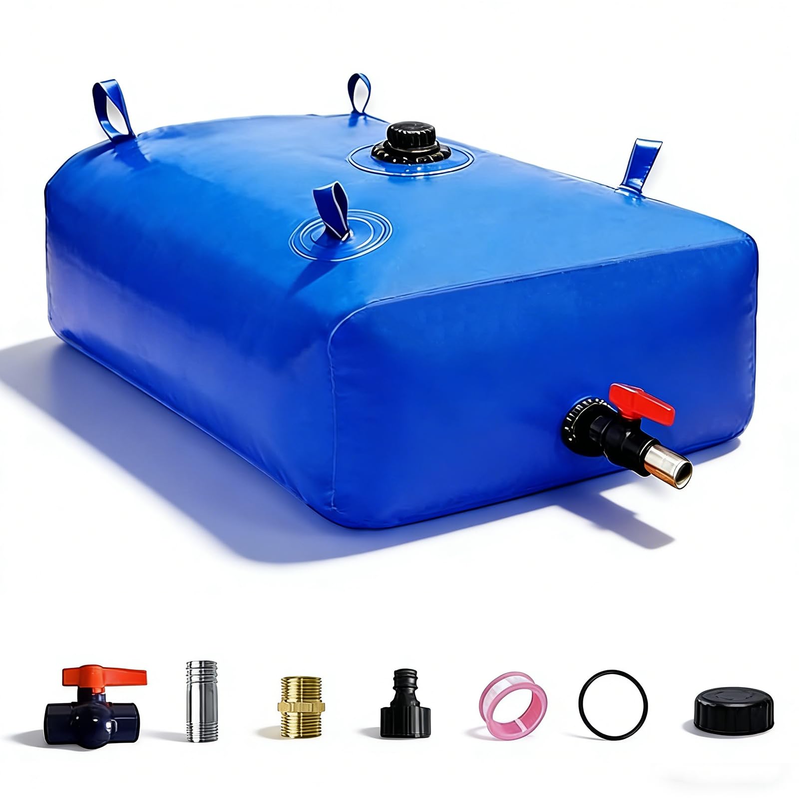 GHOSOONE front view of packed 63 gal tank showing compact design and portability