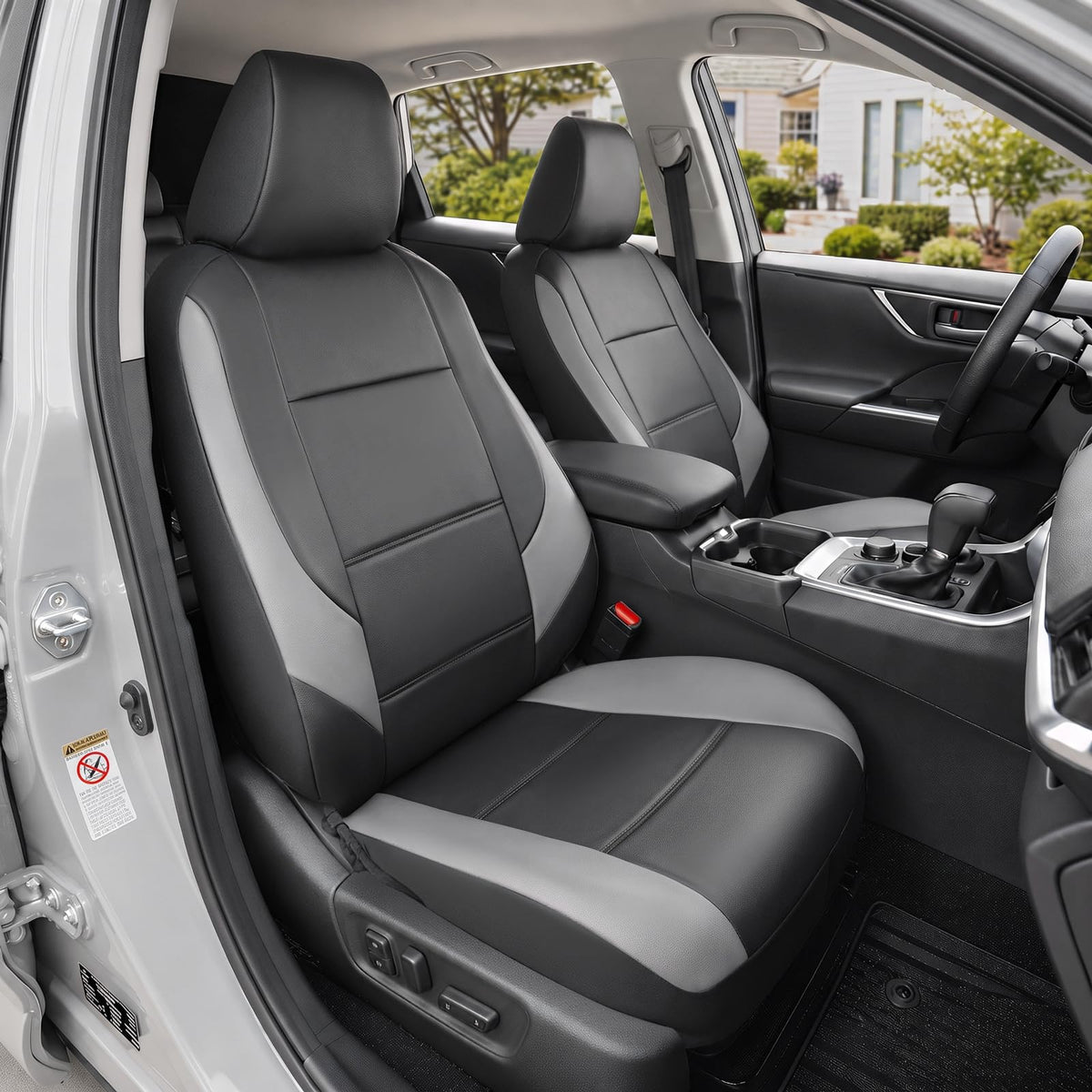 GIANT PANDA full front seat covers installed, protecting Tacoma seats