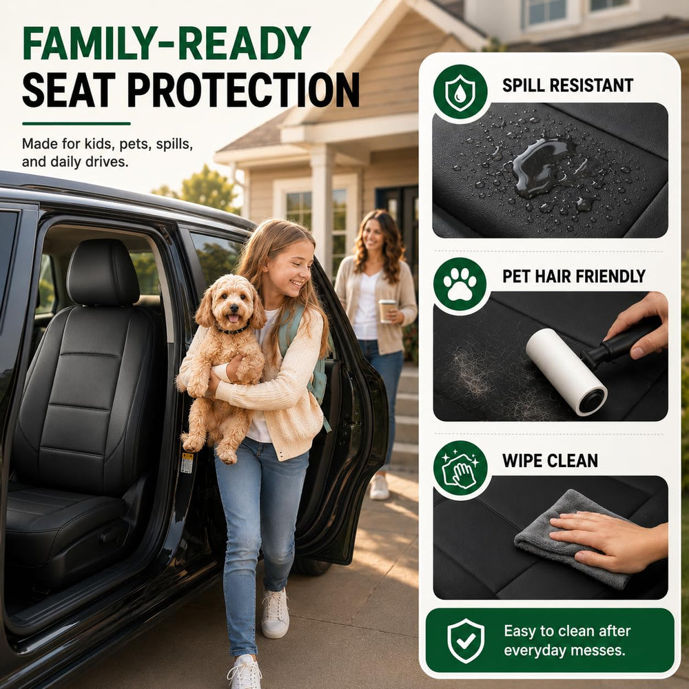 GIANT PANDA seat cover beside factory seat showing accurate size fit