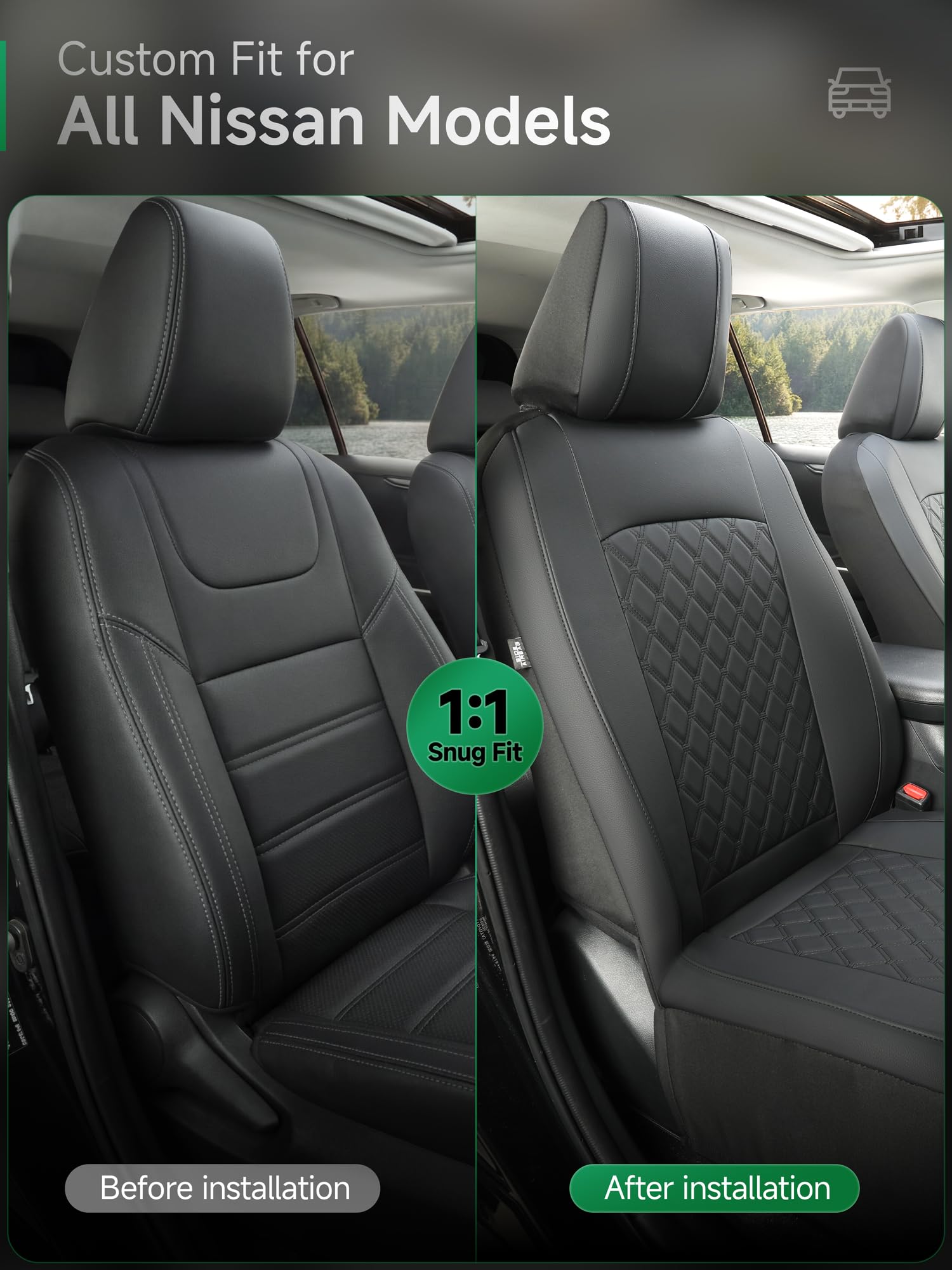 GIANT PANDA detail of breakaway seam aligned with side airbag for safety