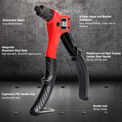 GIANTISAN tool handle with color-coded heads stored for quick swaps