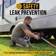 Gidrox 1-inch hose attached to brass fittings for leak-resistant connection