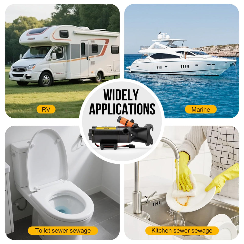 Gidrox pump in use emptying an RV tank for fast, hassle-free waste removal