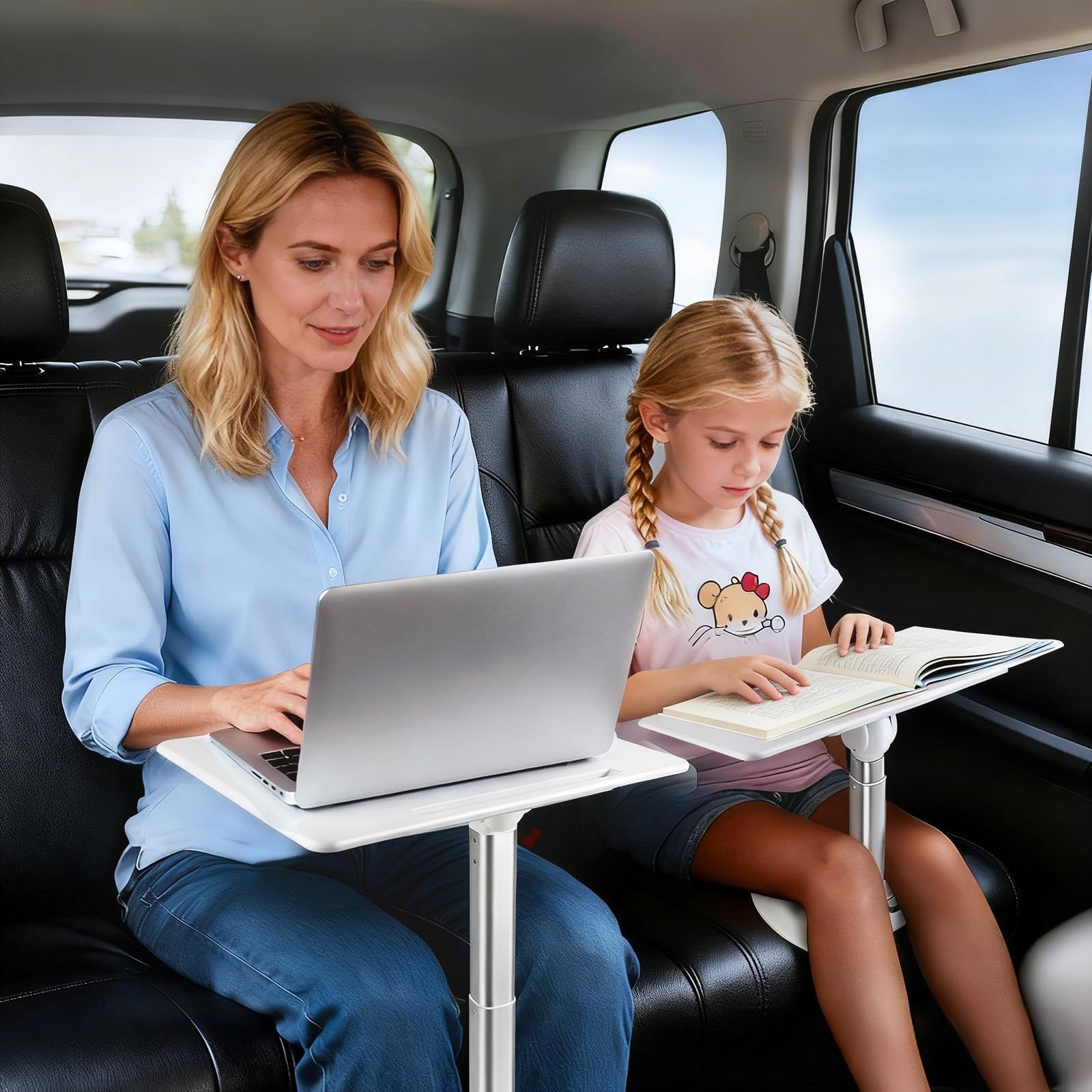 GiftmiyHime car desk front view showing stable workspace and portability benefit