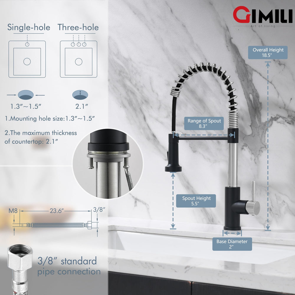 GIMILI nozzle close-up showing dual stream and spray modes for versatile rinsing