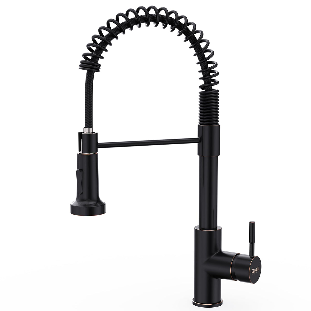GIMILI front view oil rubbed bronze faucet showing sleek silhouette and easy reach