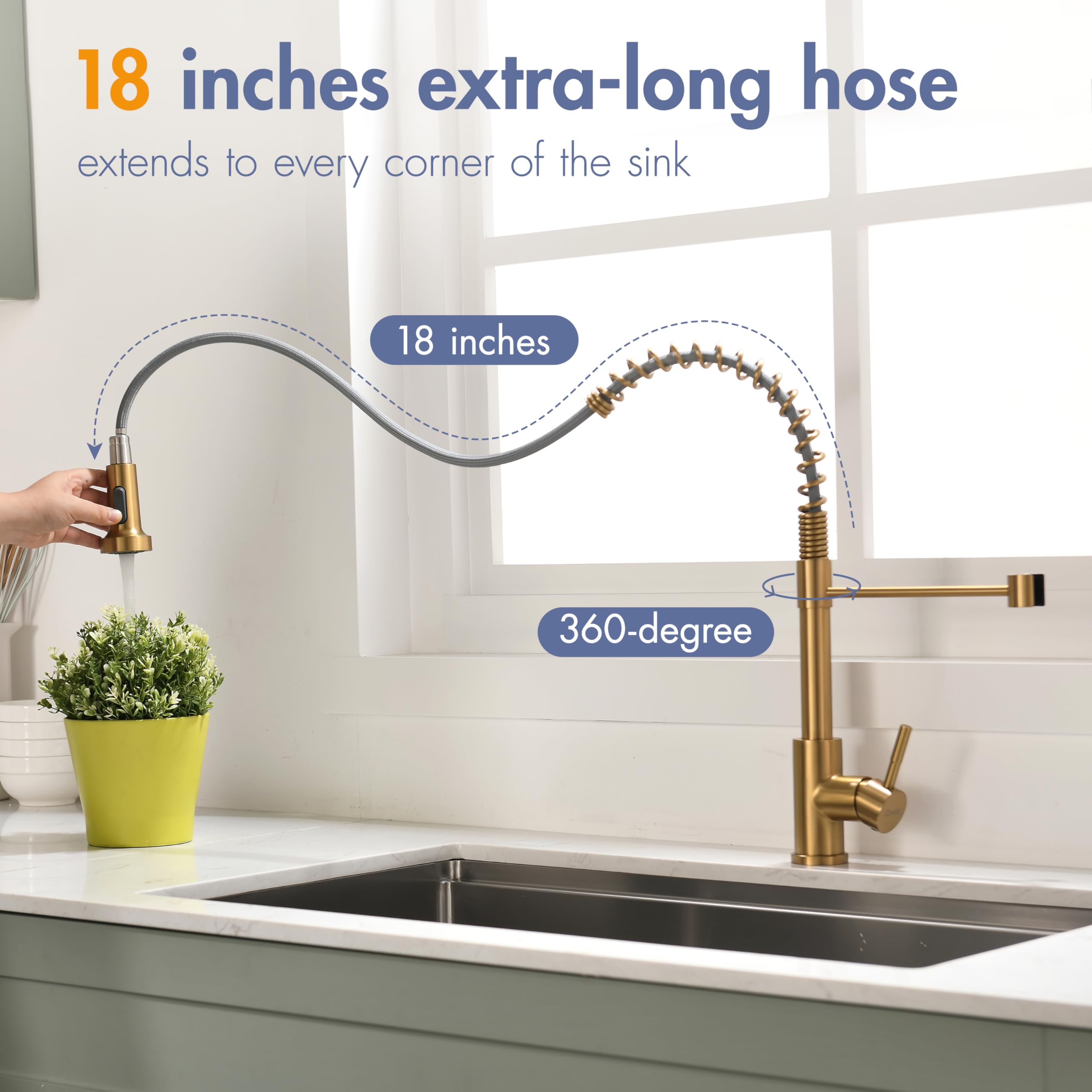 GIMILI included supply hoses and mounting hardware for straightforward DIY installation
