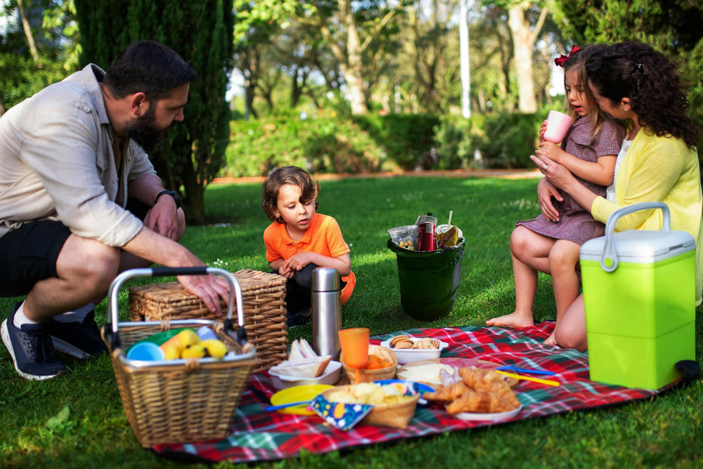 Ginsco used at campsite holding snacks and gear neatly
