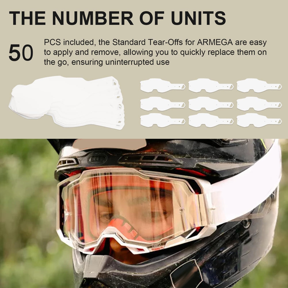 Giokyi hand peeling a tear-off from ARMEGA goggles showing fast removal