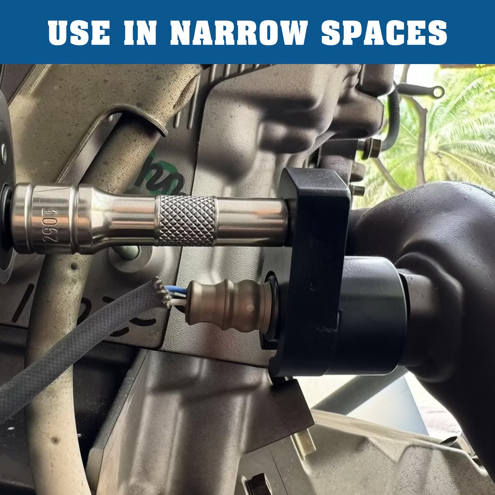 GIroiyai socket in use on exhaust manifold providing easier sensor removal