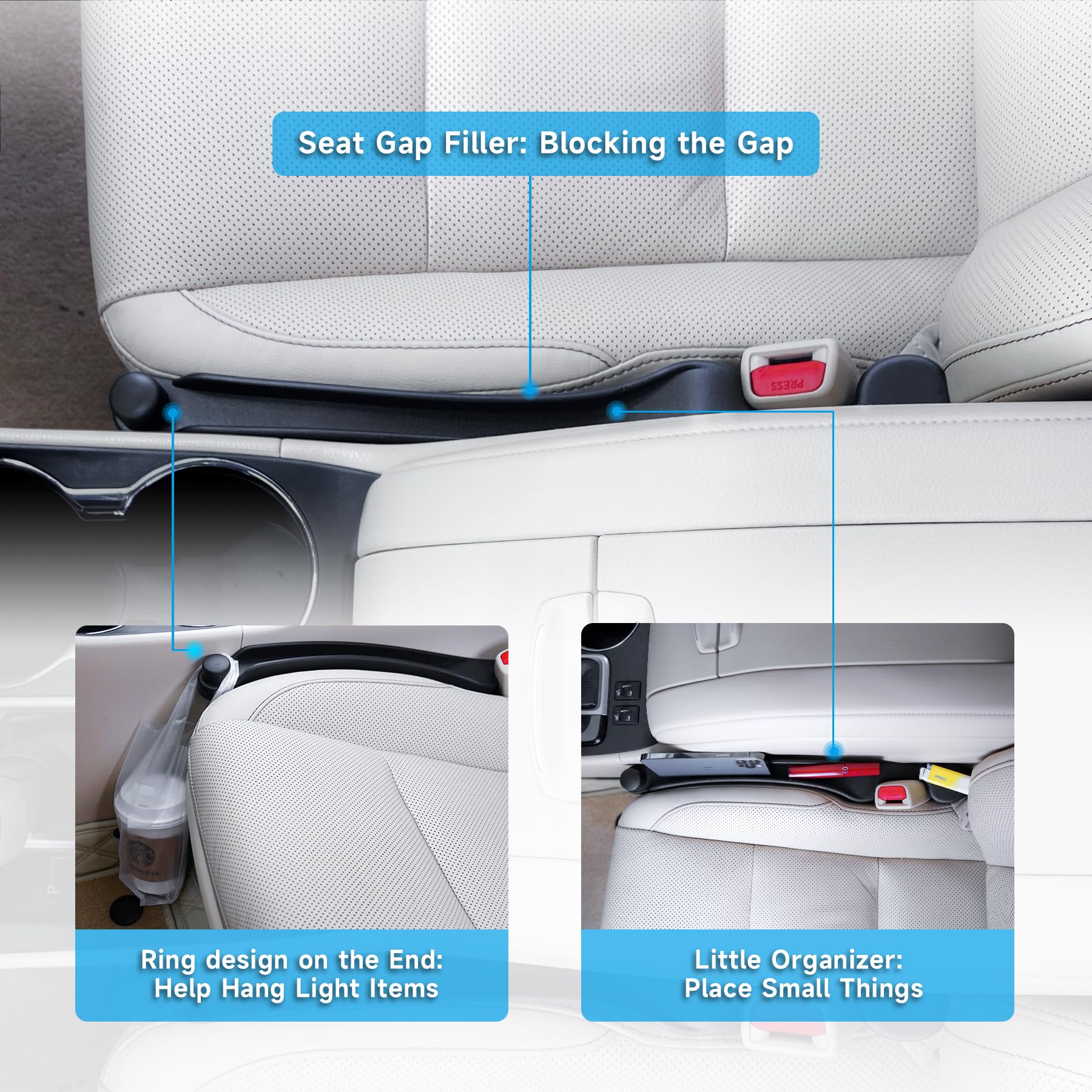 Givifive hook and storage slot detail holding a phone and small items securely