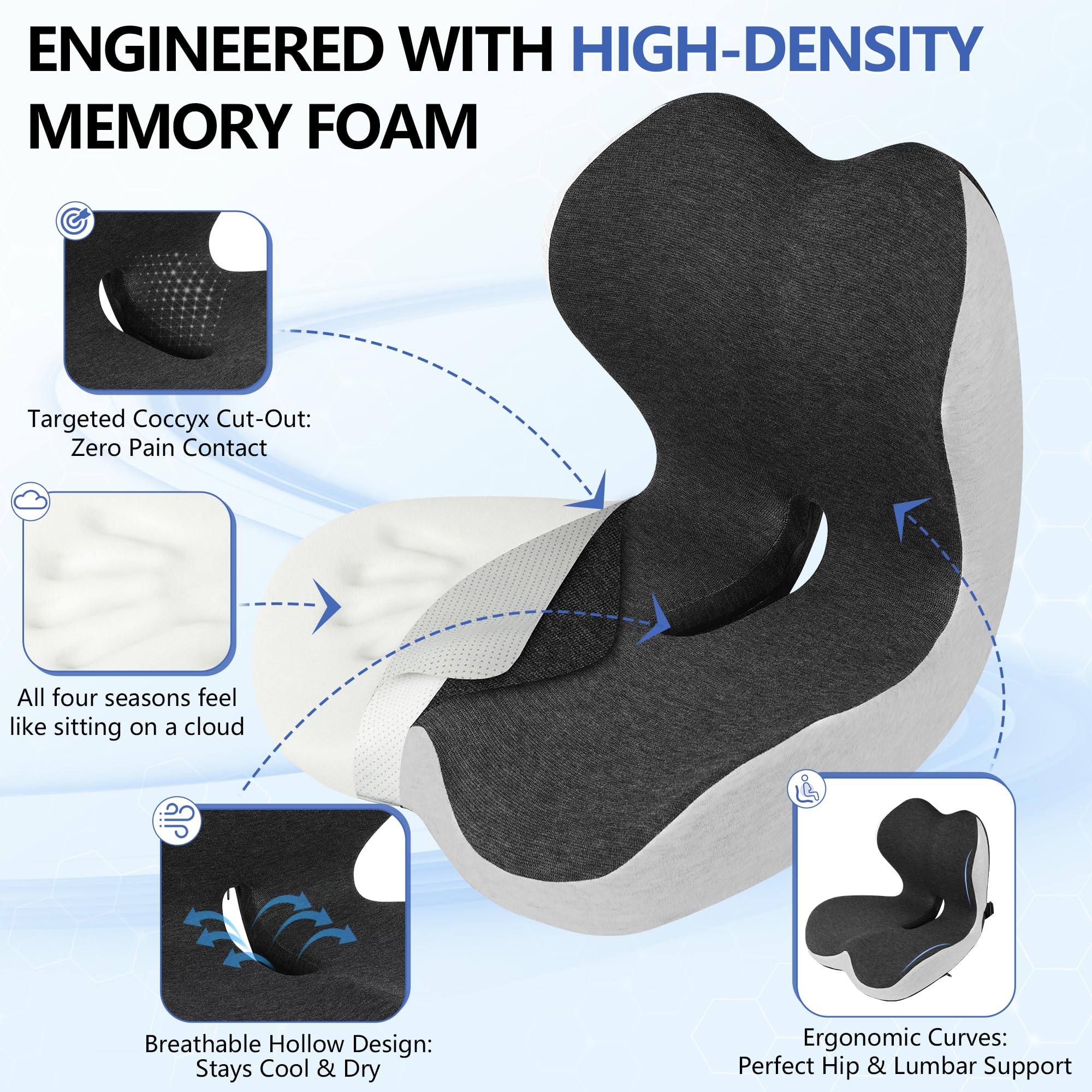 GKTKG neck pillow with adjustable strap for customized cervical support and reduced strain