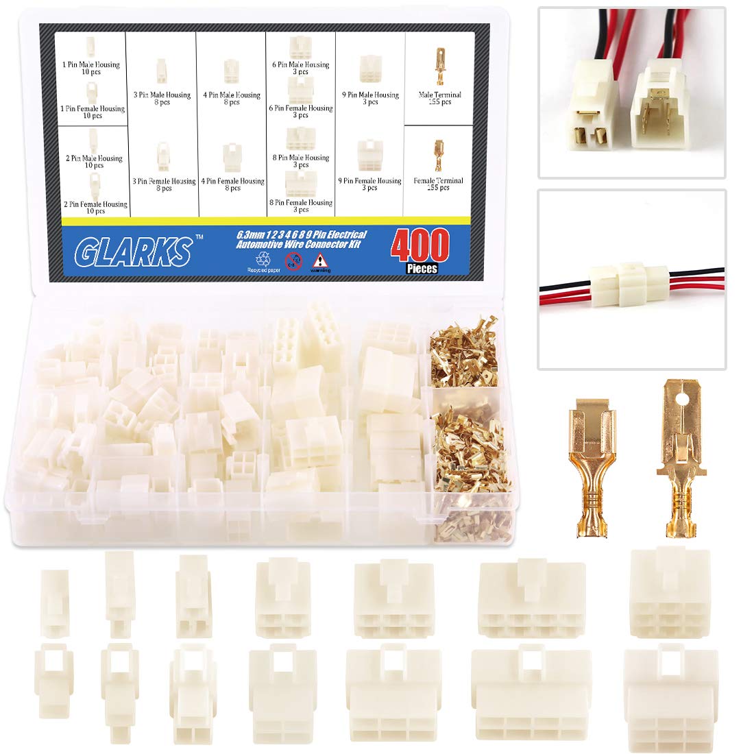 Glarks front packaging showing kit contents and organizer — easy selection