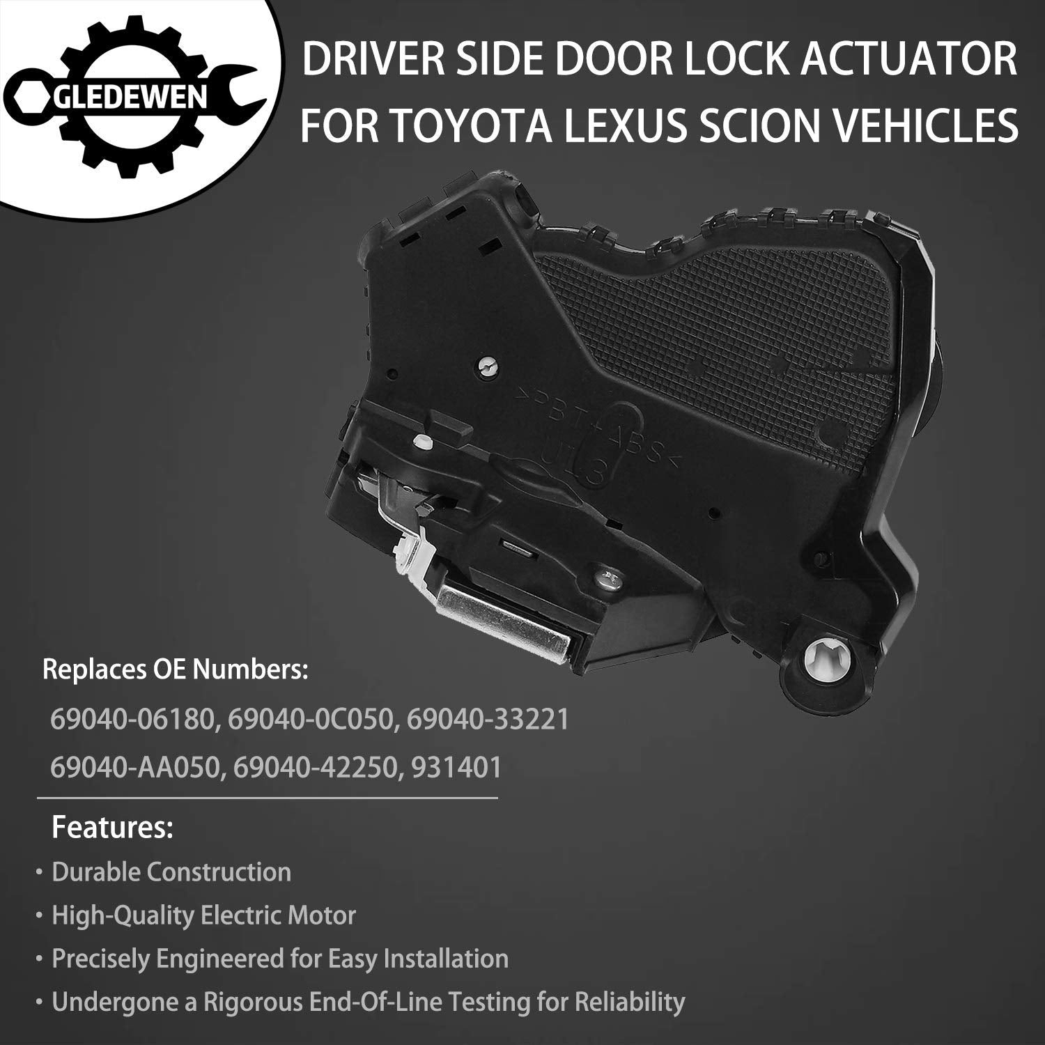 Gledewen actuator front view demonstrating OE-fit shape and durability