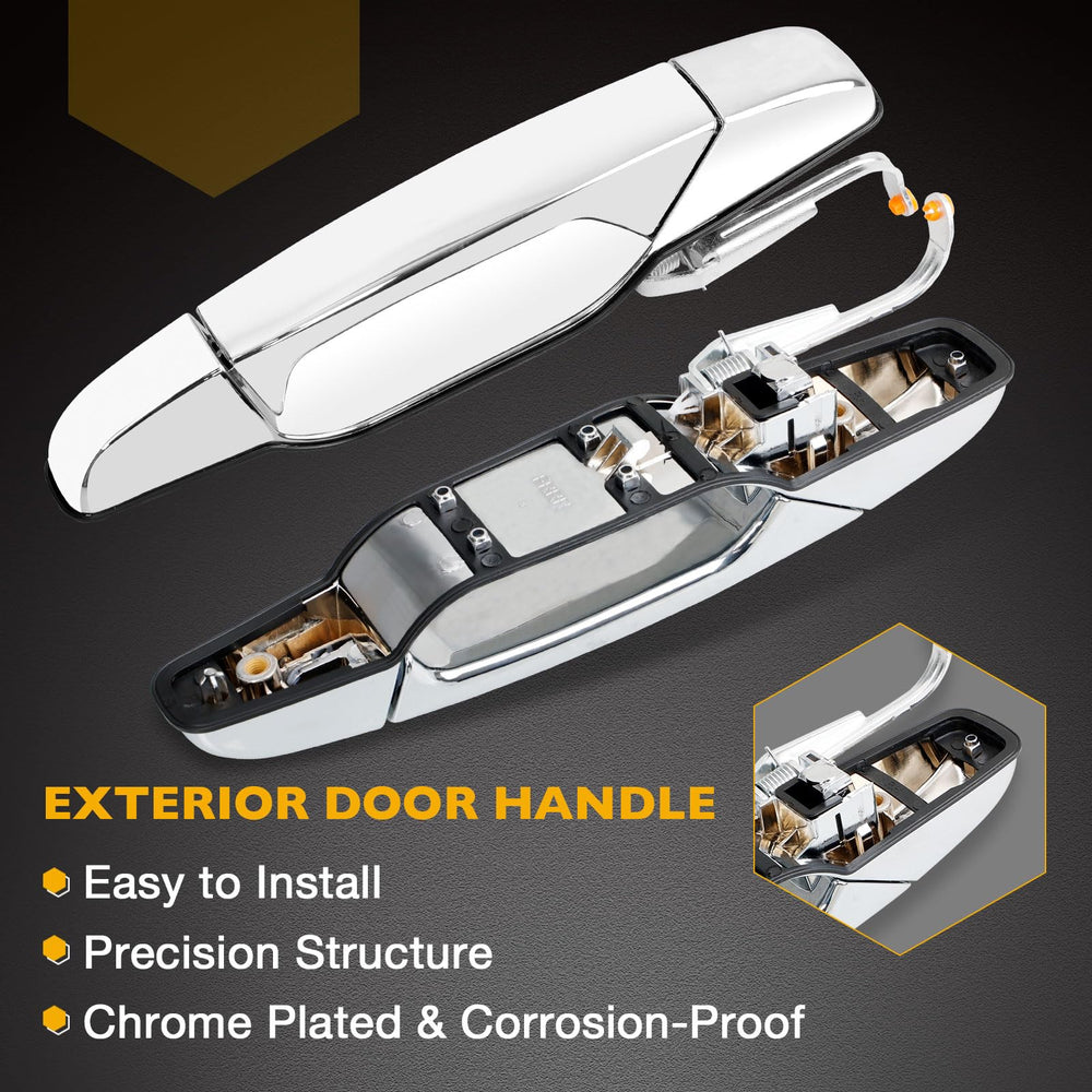 Gledewen chrome door handle front view showing OEM-style appearance