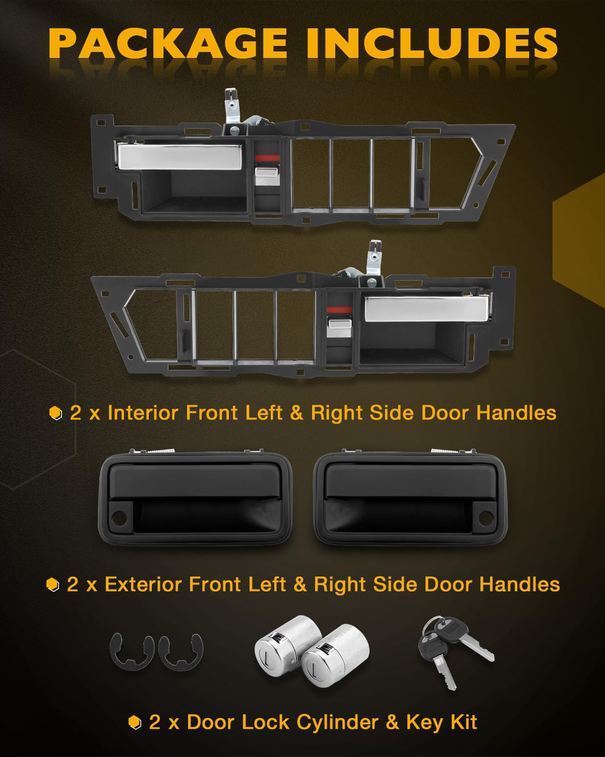 Gledewen handle installed on vehicle door demonstrating direct fit and function benefit