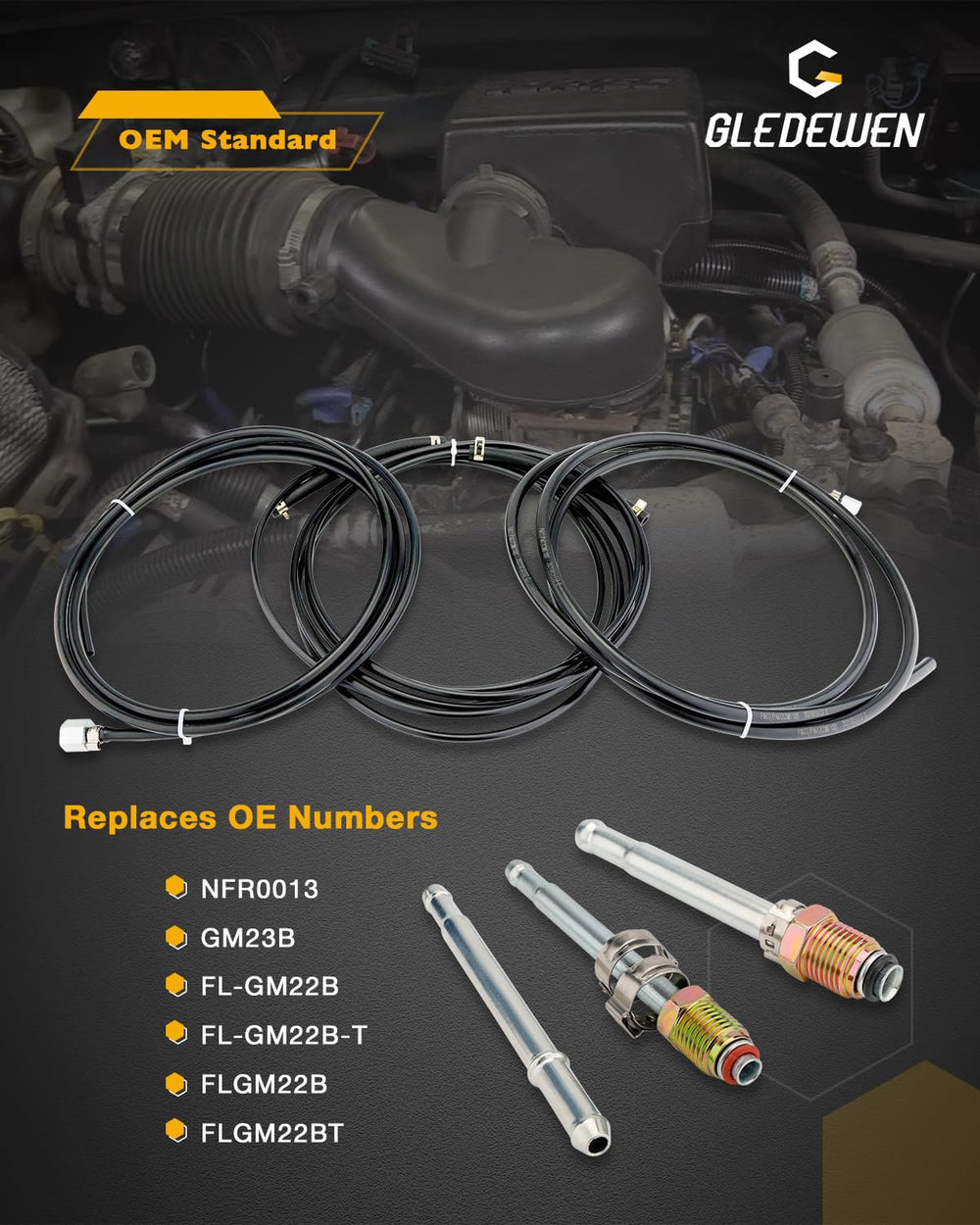 Gledewen hose connection close-up showing fittings for leak-free joins
