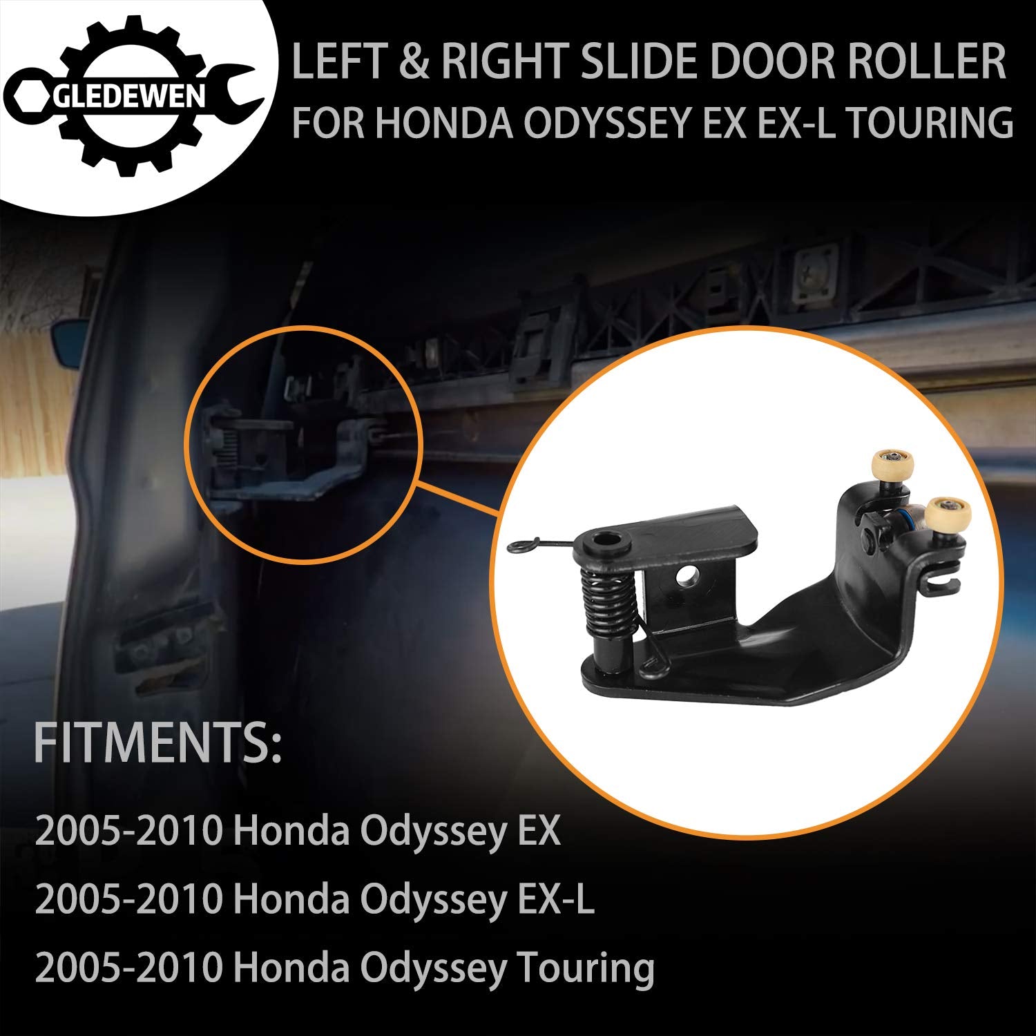 Gledewen side profile of roller mounted on bracket showing secure fit benefit