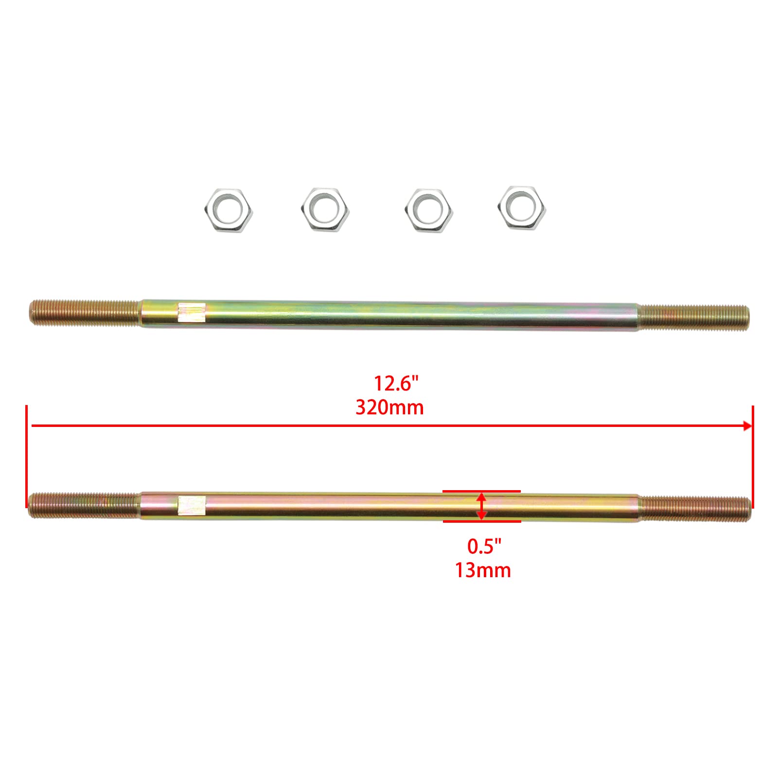 Gledewen tie rod next to ruler showing size for confident fit verification