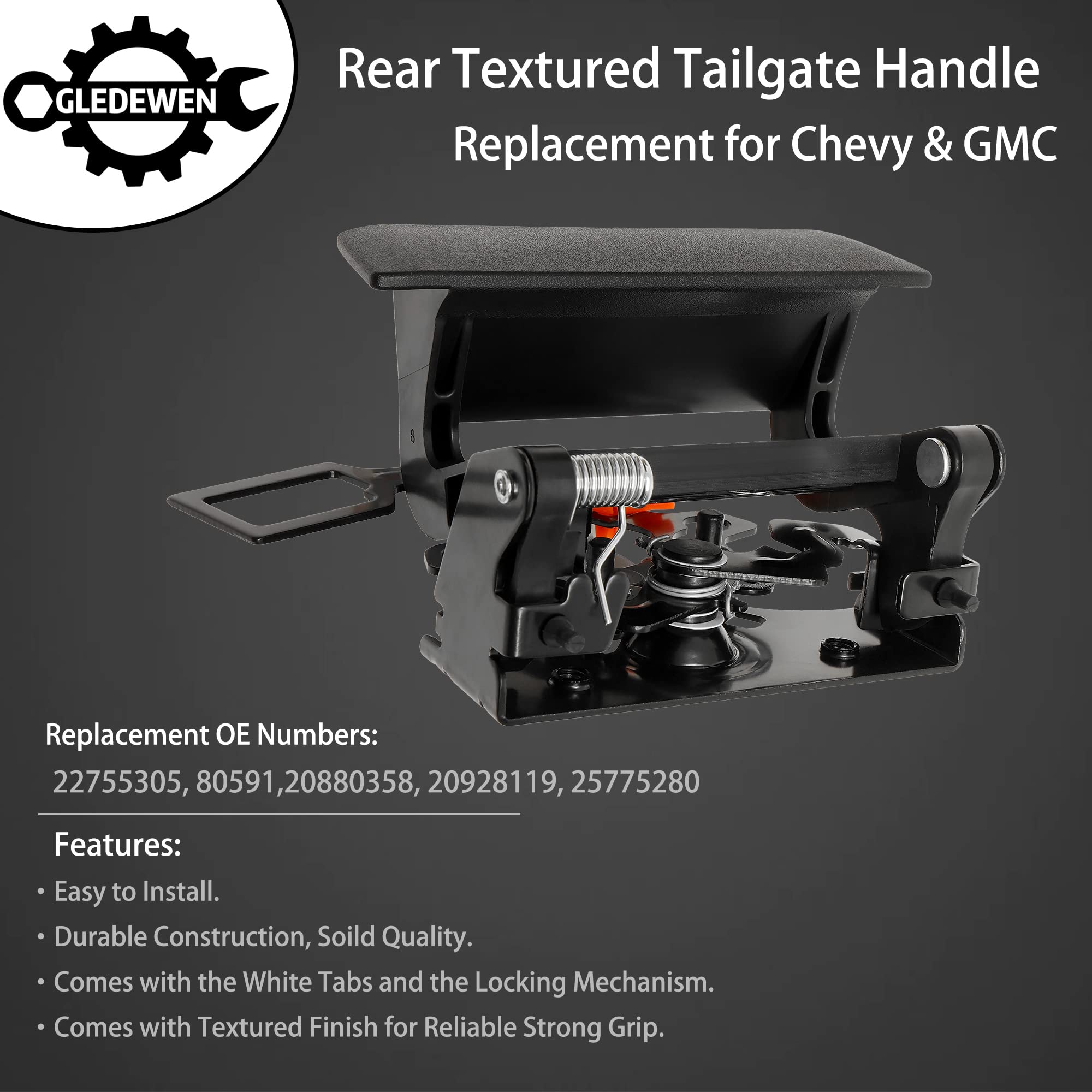 gledewen tailgate handle side profile displays smooth OEM-style contour