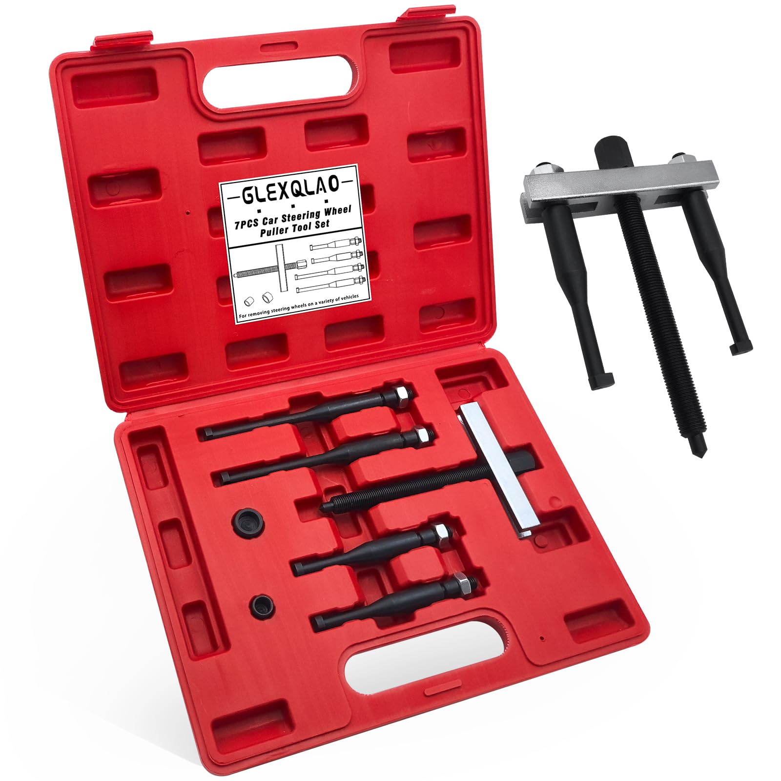 GLEXQLAO front packaging showing full puller kit protecting tools