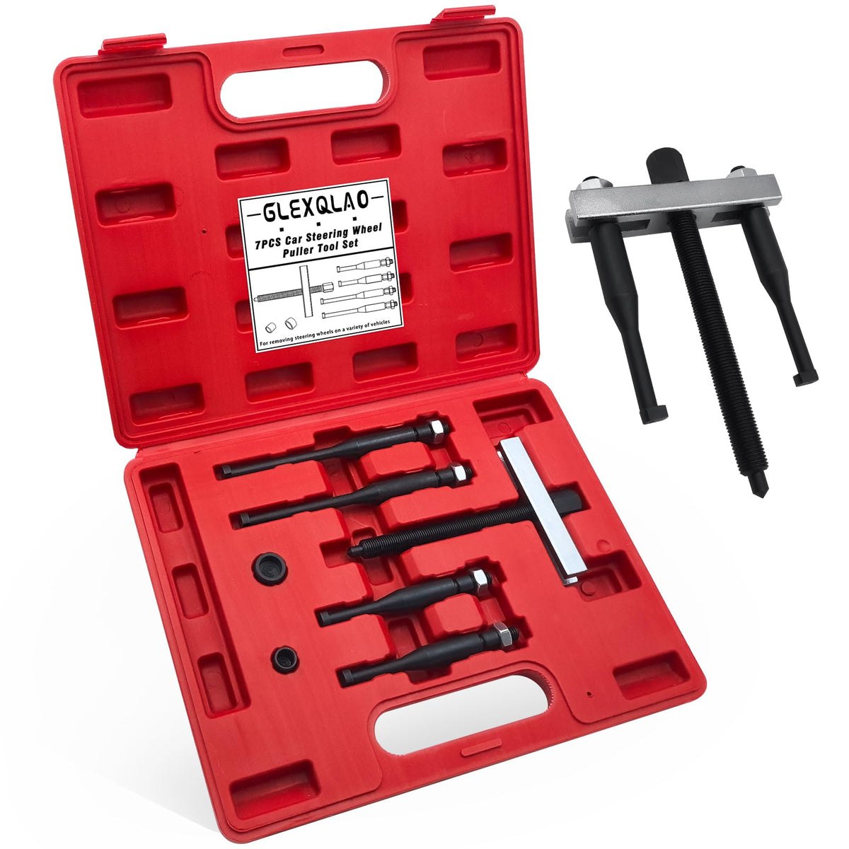 GLEXQLAO front packaging showing full puller kit protecting tools