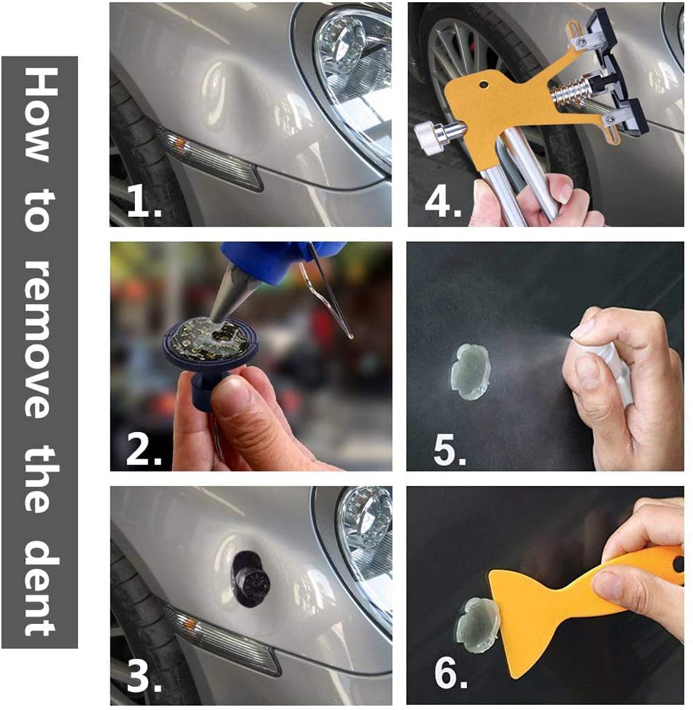 GLISTON pry tools and accessories displayed for versatile dent removal options