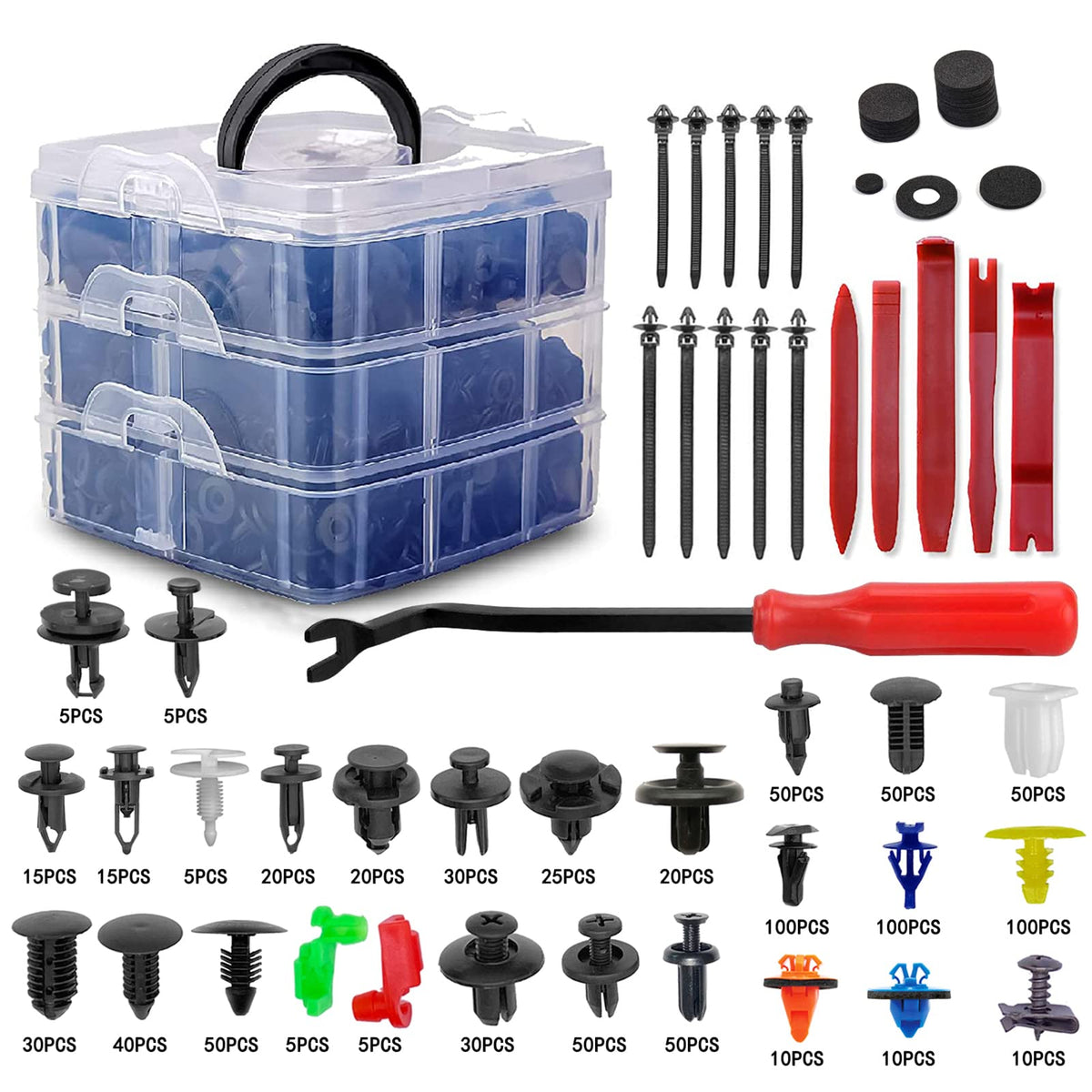 GLK kit contents overview showing organized fasteners and tools for quick repairs