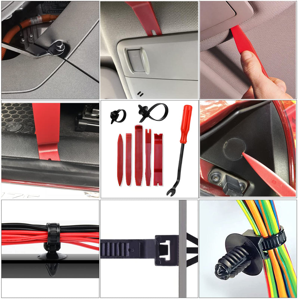 GLK top view of different fastener head styles for matching panel and bumper needs