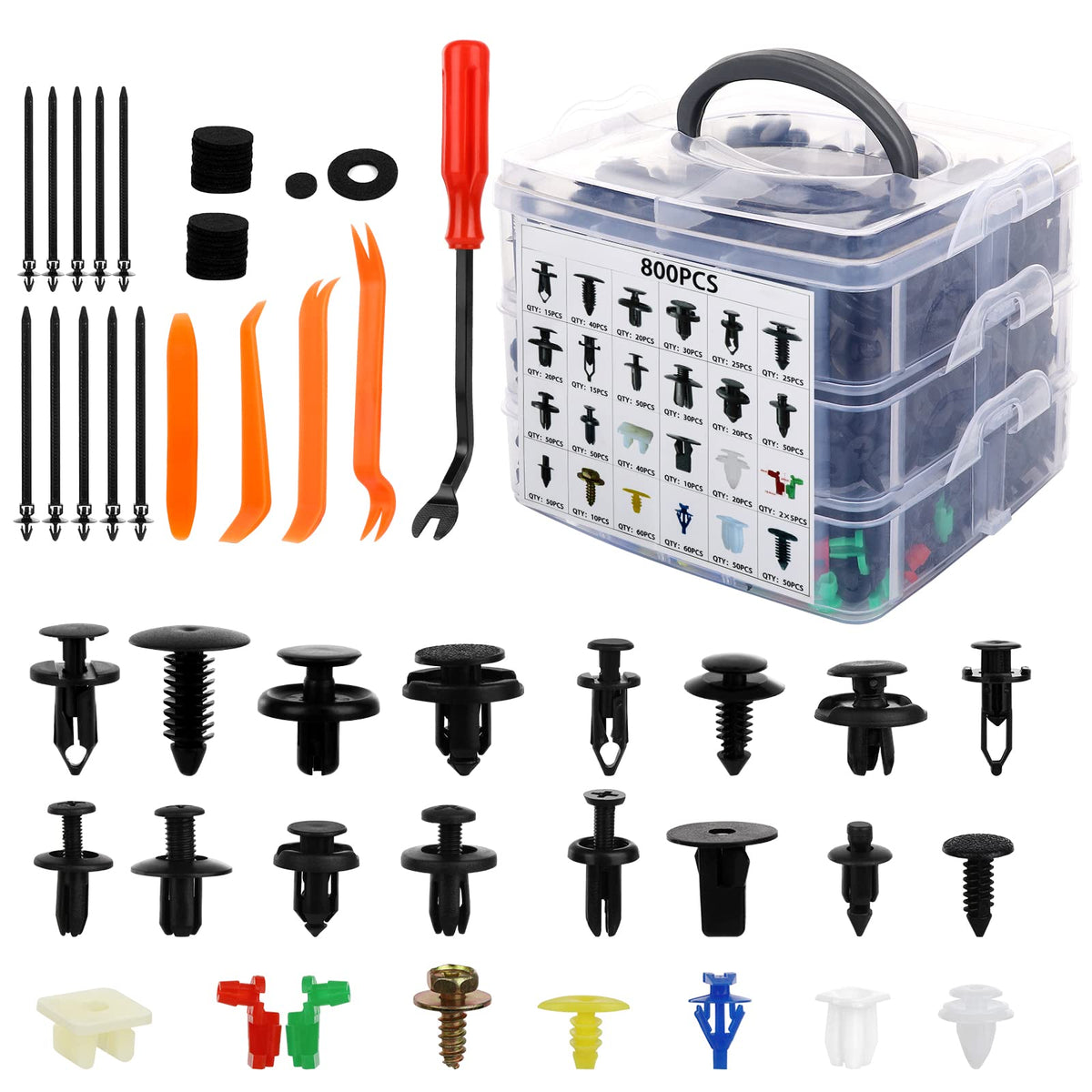 GLK packed kit box view showing organized fasteners and tool for easy access