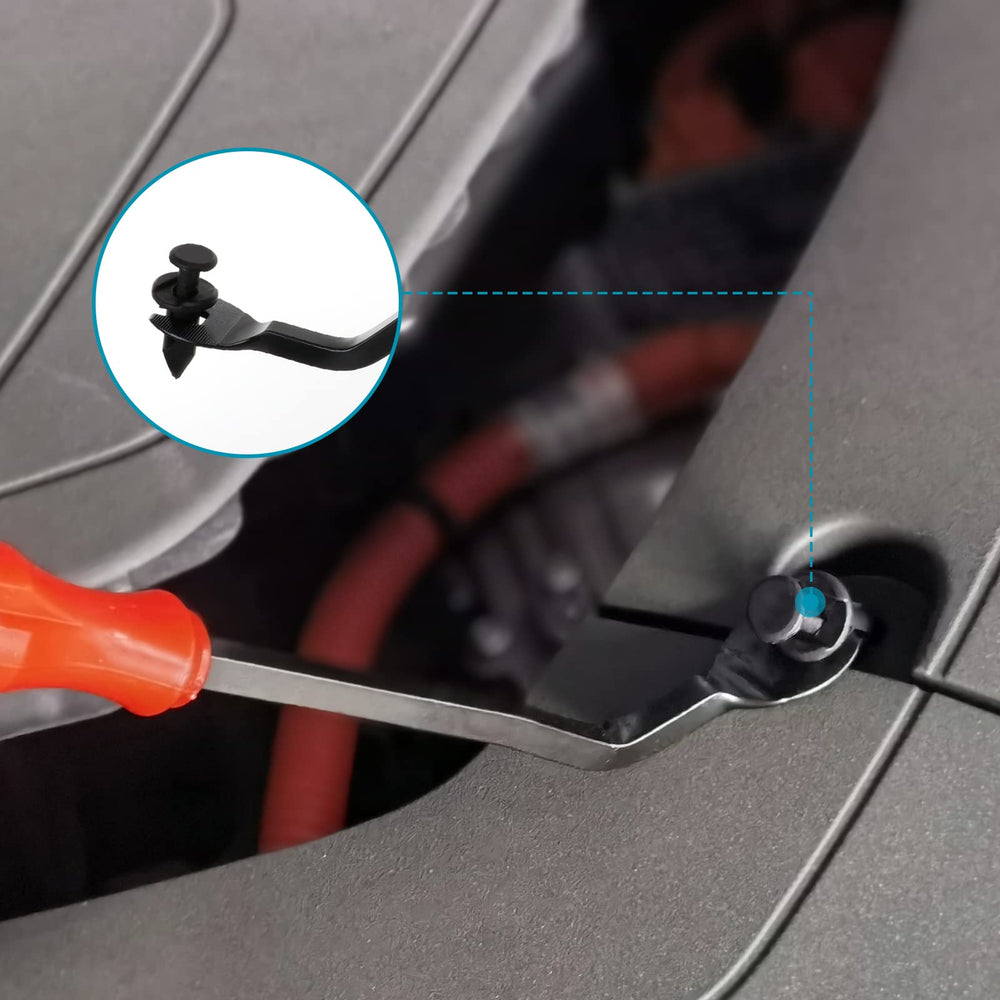 GLK removal tool in use removing panel clip with minimal damage benefit