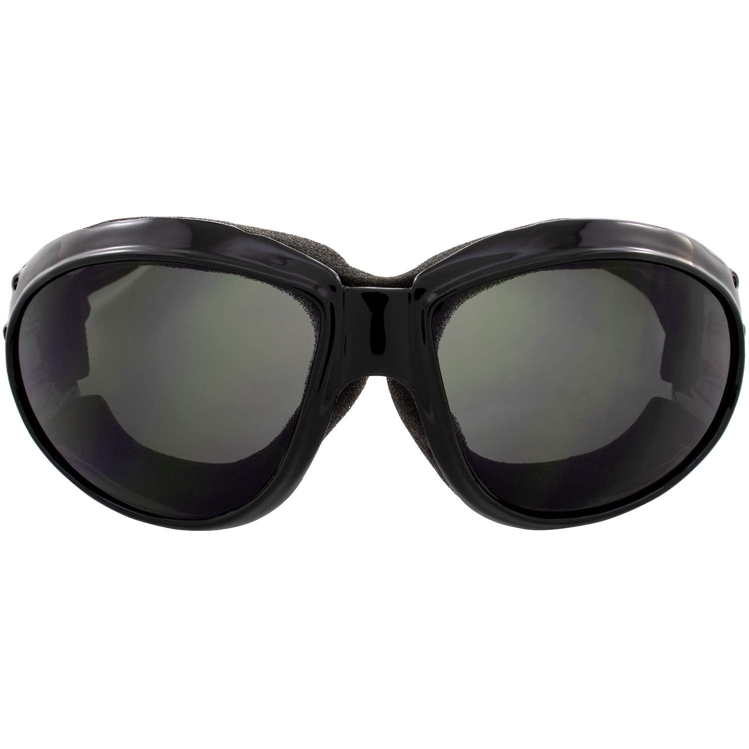 Global Vision goggles worn with helmet demonstrating on-ride protection