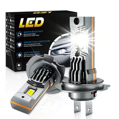 GLOWBRI front view of H7 bulb pair showing plug-and-play design and bright output
