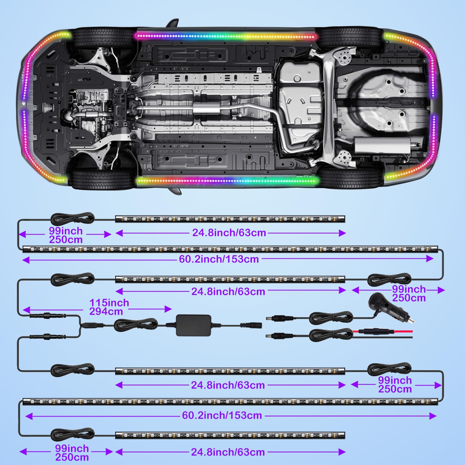 Glowlendra strip adhesive and mounting hardware ensuring secure fit