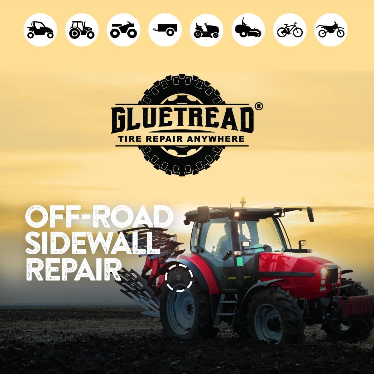 GlueTread being used on a farm tractor to reduce downtime and replacement cost