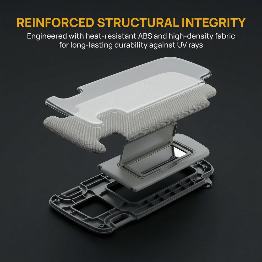 GlymXia visor installed on driver side demonstrating improved sun blockage