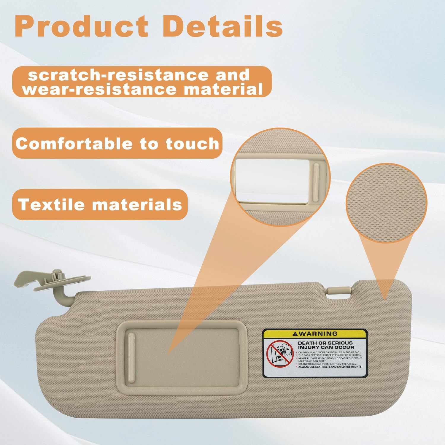 GlymXia visor reinforced hinge detail illustrating stronger, sag-free support