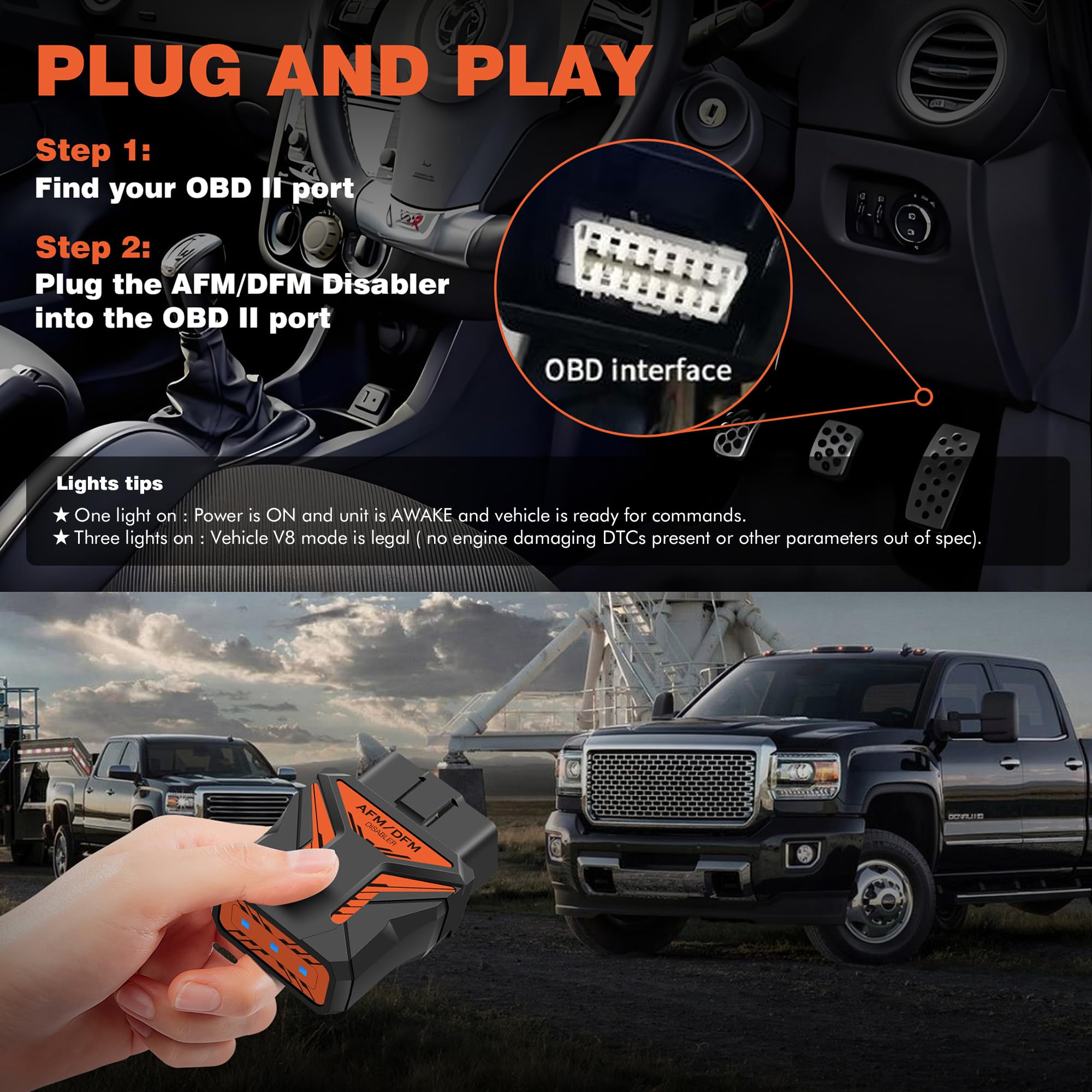 GMAFM installed under hood on GM engine illustrating tool-free plug-and-play benefit