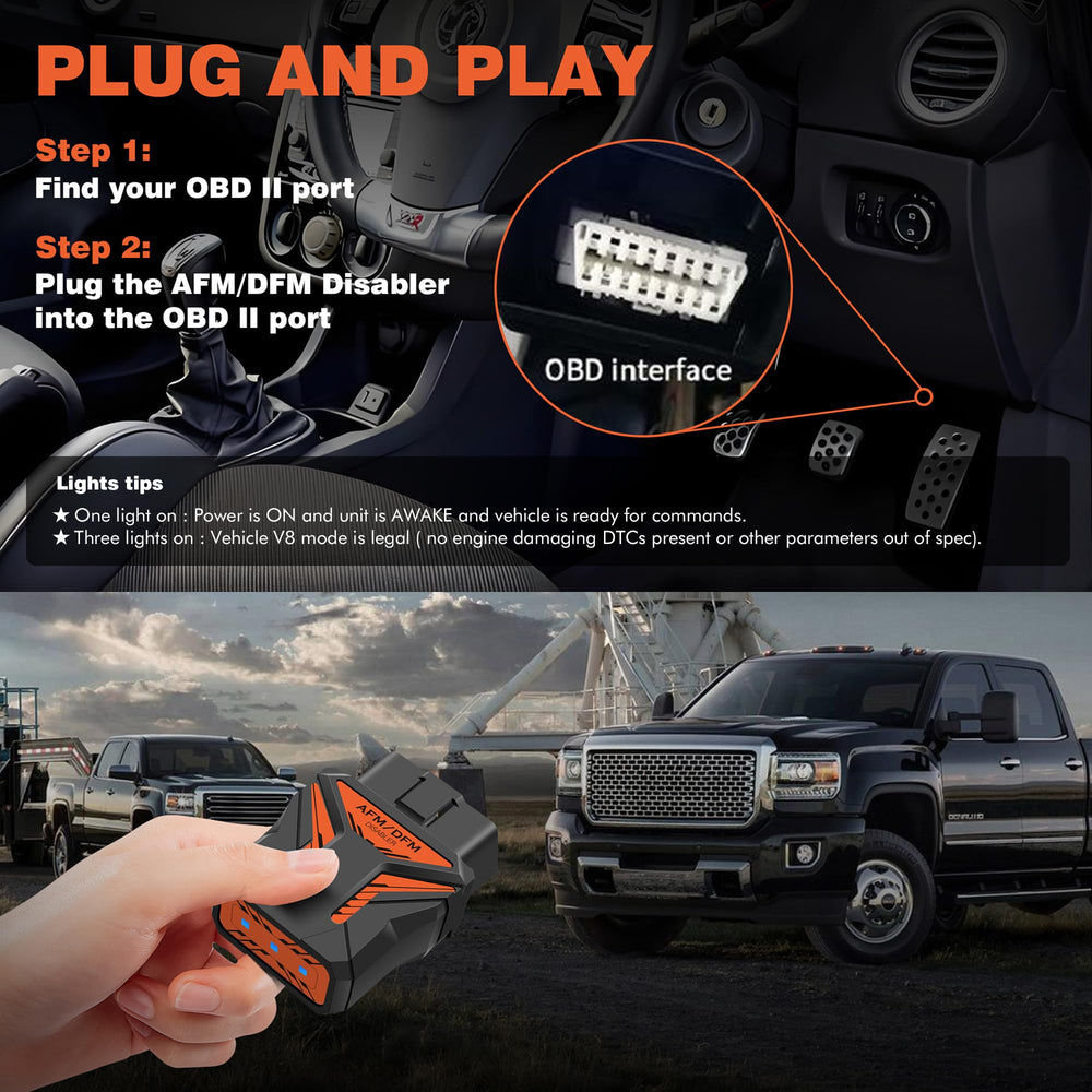 GMAFM installed under hood on GM engine illustrating tool-free plug-and-play benefit